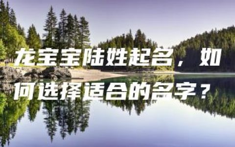 龙宝宝陆姓起名，如何选择适合的名字？