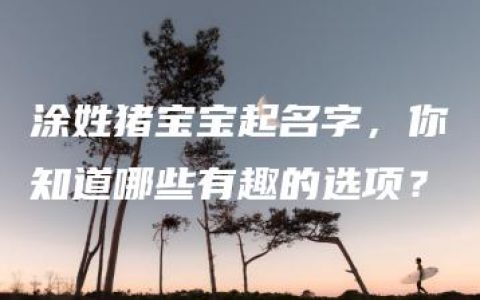 涂姓猪宝宝起名字，你知道哪些有趣的选项？