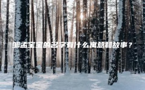 邹孟宝宝的名字有什么寓意和故事？