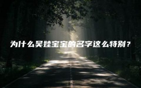 为什么吴娃宝宝的名字这么特别？