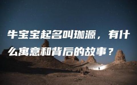 牛宝宝起名叫珈源，有什么寓意和背后的故事？