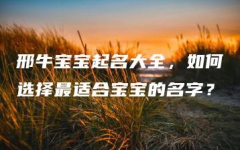 邢牛宝宝起名大全，如何选择最适合宝宝的名字？