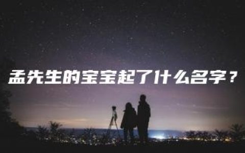 孟先生的宝宝起了什么名字？