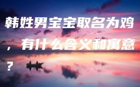 韩姓男宝宝取名为鸡，有什么含义和寓意？