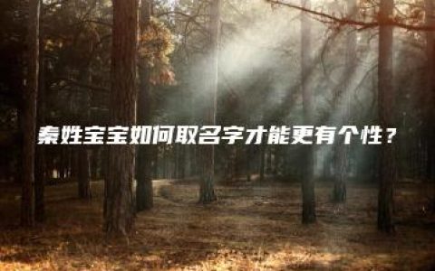 秦姓宝宝如何取名字才能更有个性？