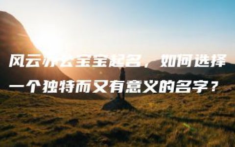 风云办公宝宝起名，如何选择一个独特而又有意义的名字？