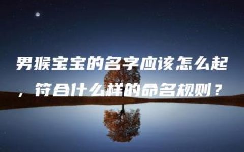 男猴宝宝的名字应该怎么起，符合什么样的命名规则？