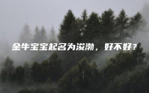 金牛宝宝起名为浚渤，好不好？