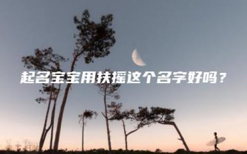 起名宝宝用扶摇这个名字好吗？