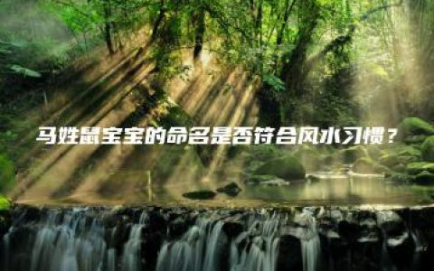 马姓鼠宝宝的命名是否符合风水习惯？