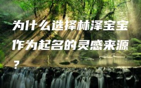 为什么选择林泽宝宝作为起名的灵感来源？