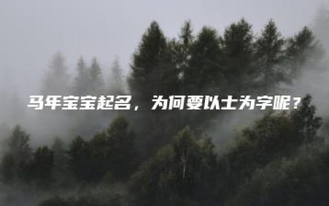 马年宝宝起名，为何要以士为字呢？