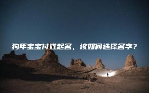 狗年宝宝付姓起名，该如何选择名字？