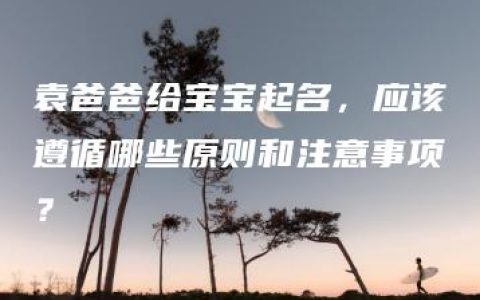 袁爸爸给宝宝起名，应该遵循哪些原则和注意事项？