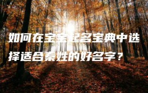 如何在宝宝起名宝典中选择适合秦姓的好名字？