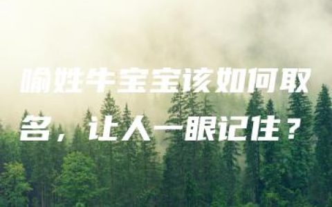 喻姓牛宝宝该如何取名，让人一眼记住？