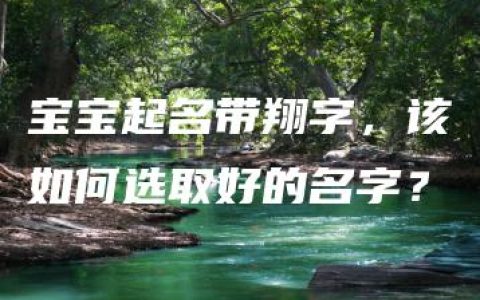 宝宝起名带翔字，该如何选取好的名字？