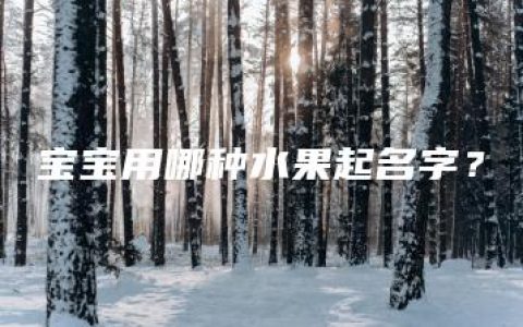 宝宝用哪种水果起名字？