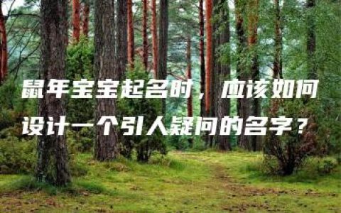 鼠年宝宝起名时，应该如何设计一个引人疑问的名字？