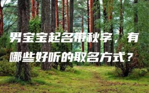 男宝宝起名带秋字，有哪些好听的取名方式？