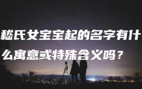 嵇氏女宝宝起的名字有什么寓意或特殊含义吗？