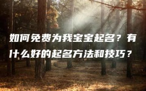 如何免费为我宝宝起名？有什么好的起名方法和技巧？