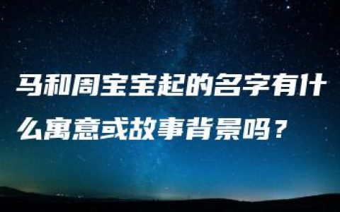 马和周宝宝起的名字有什么寓意或故事背景吗？