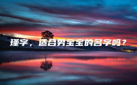 瑾字，适合男宝宝的名字吗？