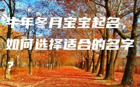 牛年冬月宝宝起名，如何选择适合的名字？