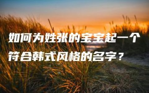 如何为姓张的宝宝起一个符合韩式风格的名字？