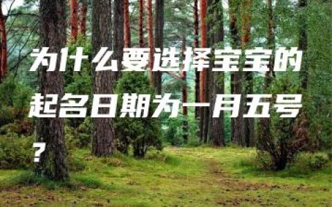 为什么要选择宝宝的起名日期为一月五号？