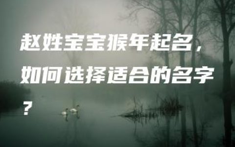 赵姓宝宝猴年起名，如何选择适合的名字？