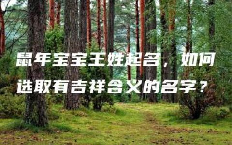 鼠年宝宝王姓起名，如何选取有吉祥含义的名字？