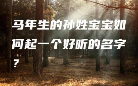 马年生的孙姓宝宝如何起一个好听的名字？