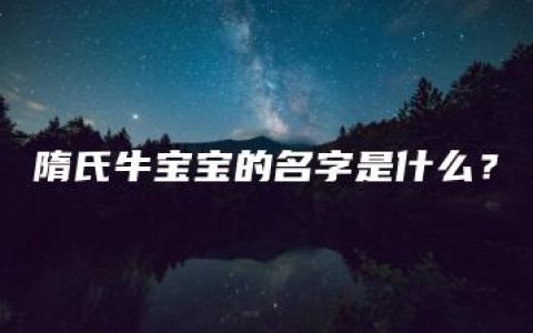 隋氏牛宝宝的名字是什么？