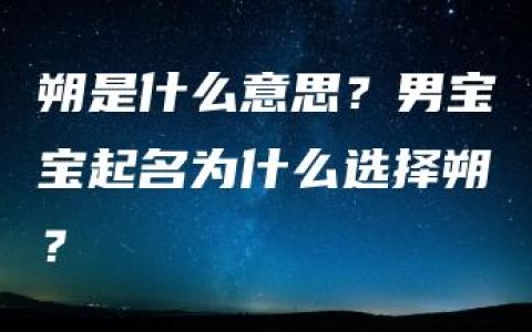 朔是什么意思？男宝宝起名为什么选择朔？