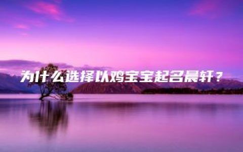 为什么选择以鸡宝宝起名晨轩？