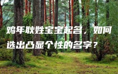 鸡年耿姓宝宝起名，如何选出凸显个性的名字？