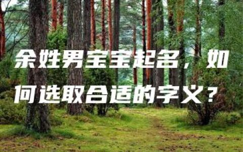 余姓男宝宝起名，如何选取合适的字义？