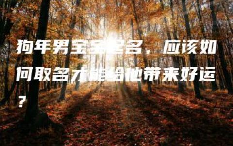 狗年男宝宝起名，应该如何取名才能给他带来好运？