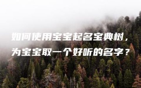 如何使用宝宝起名宝典树，为宝宝取一个好听的名字？