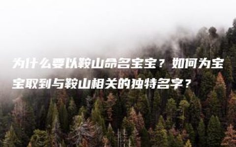 为什么要以鞍山命名宝宝？如何为宝宝取到与鞍山相关的独特名字？