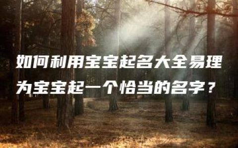 如何利用宝宝起名大全易理为宝宝起一个恰当的名字？