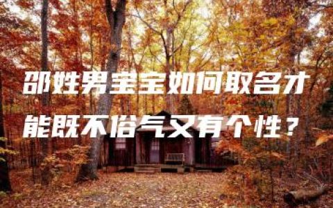 邵姓男宝宝如何取名才能既不俗气又有个性？