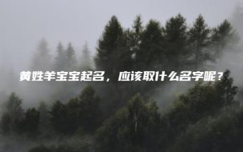 黄姓羊宝宝起名，应该取什么名字呢？