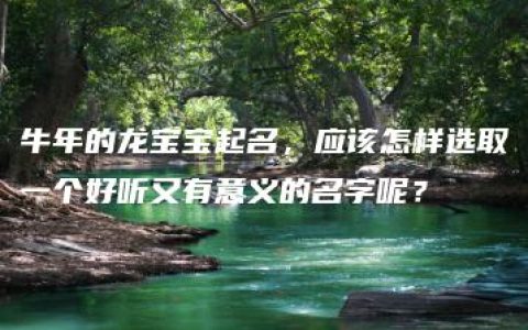 牛年的龙宝宝起名，应该怎样选取一个好听又有意义的名字呢？