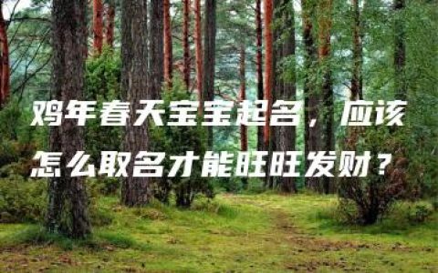 鸡年春天宝宝起名，应该怎么取名才能旺旺发财？