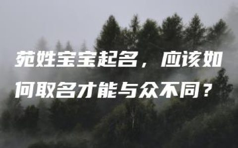 苑姓宝宝起名，应该如何取名才能与众不同？