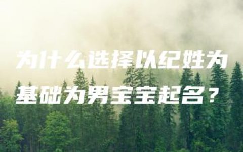 为什么选择以纪姓为基础为男宝宝起名？