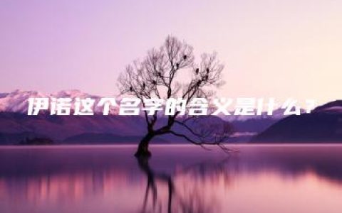 伊诺这个名字的含义是什么？